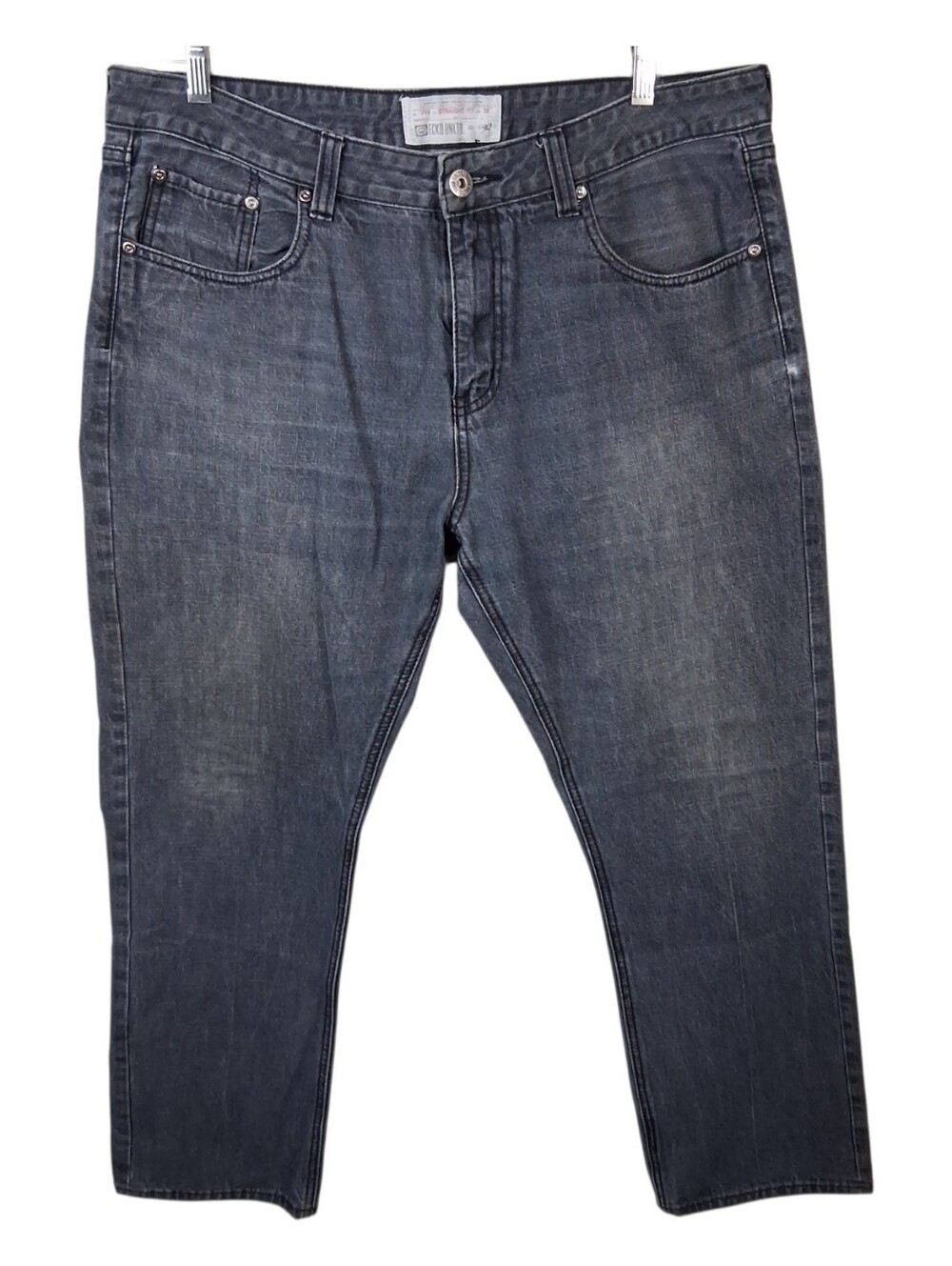 Ecko Unltd 714 Y2K Mens 38x30 Gray Straight Leg Baggy Fit Loose Denim Jeans
